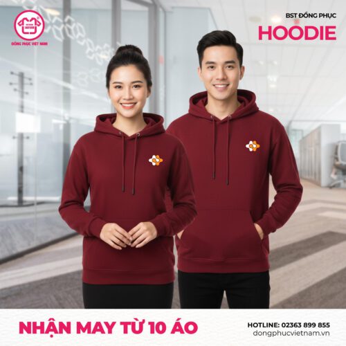 Hoodie Đỏ Son