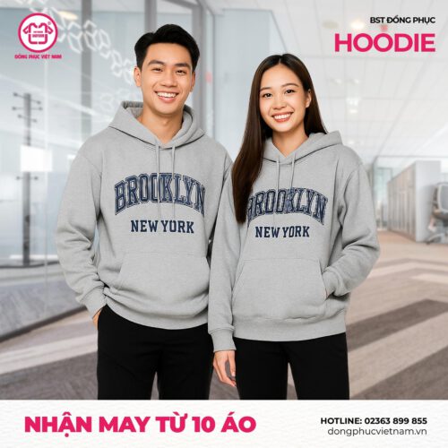 Hoodie xám logo lớn
