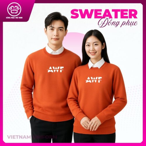 sweater unisex đỏ nâu