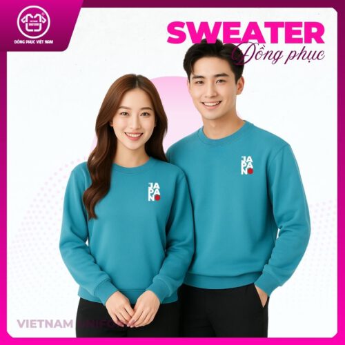 sweater unisex basic xanh ngọc