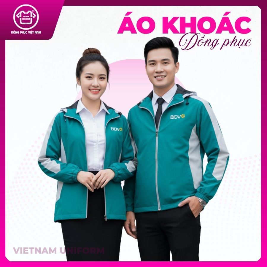 14 Áo khoác xanh ngọc phối xám ghi