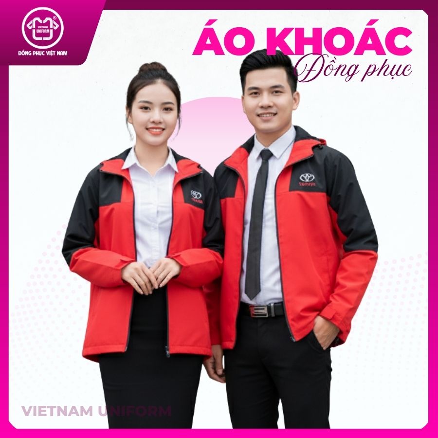 16 Áo khoác đỏ phối đen