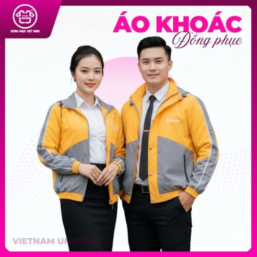 Áo khoác vàng xám đậm mix màu