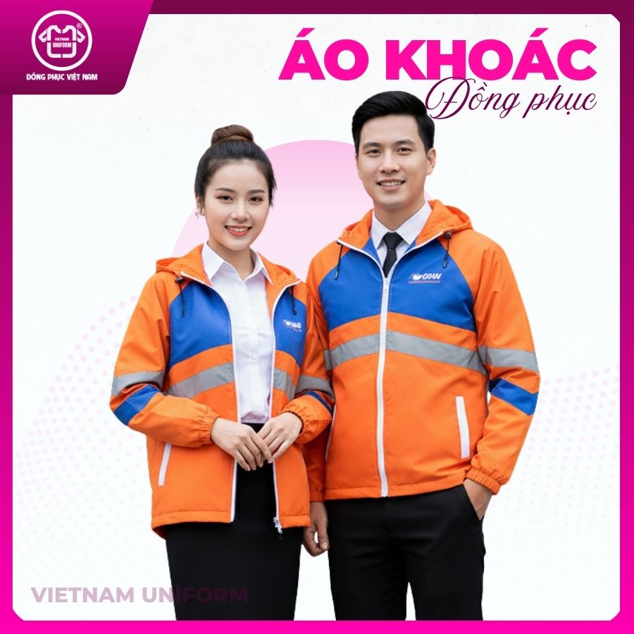 27 Áo khoác cam phối sọc xanh xám