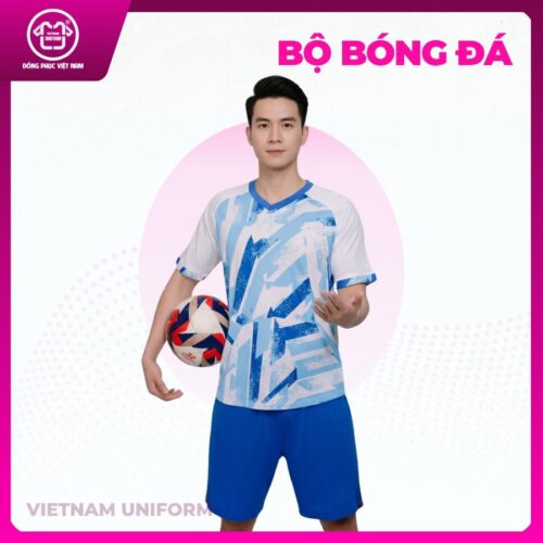 Bộ bóng đá xanh dương phối trắng
