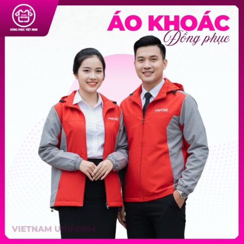 Áo khoác đỏ phối màu xám ghi