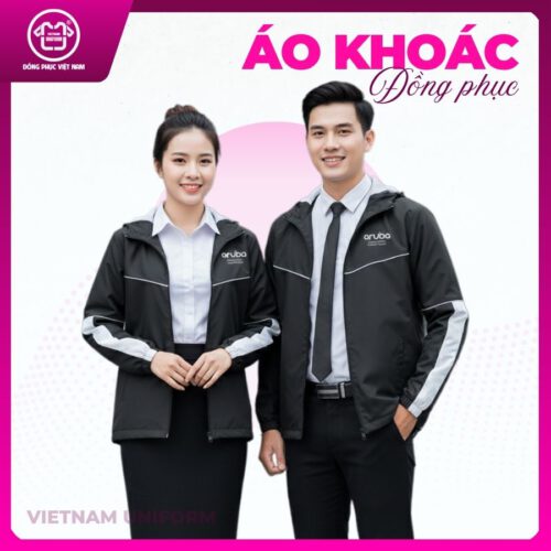 Áo khoác đen phối tay áo sọc trắng