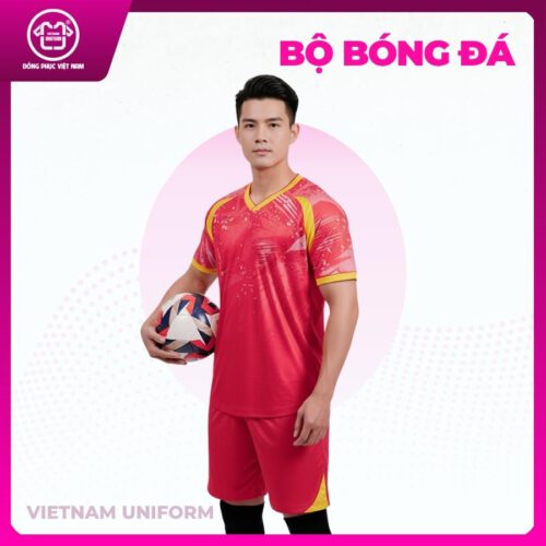 Bộ bóng đá đỏ phối vàng