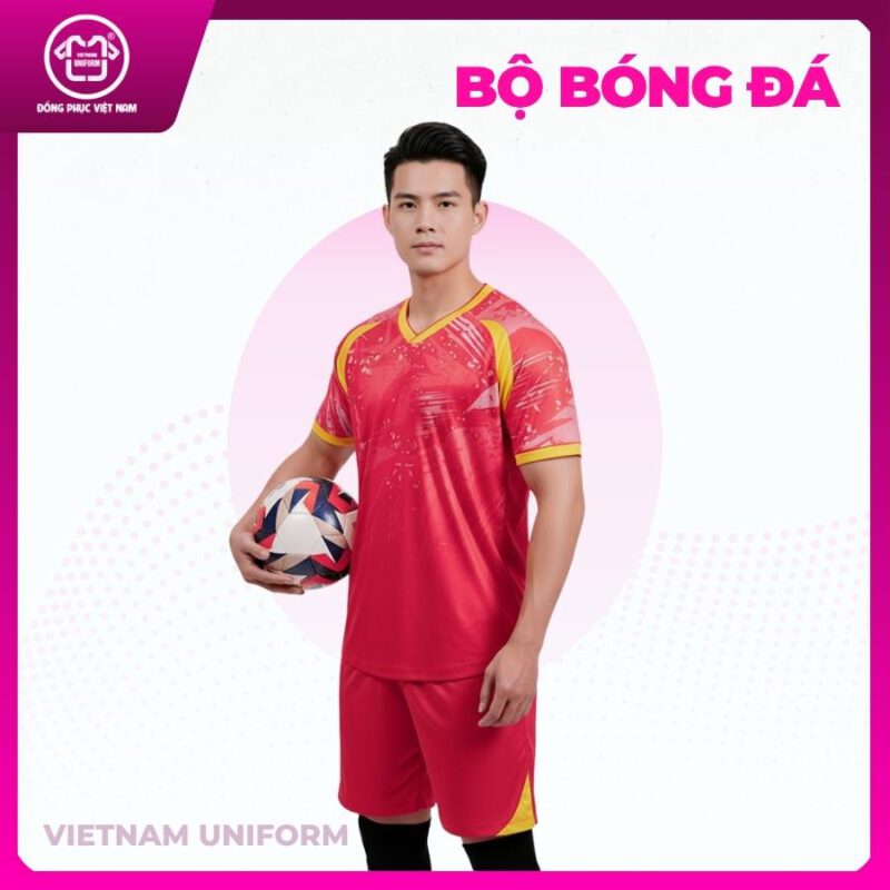 Bộ bóng đá đỏ phối vàng