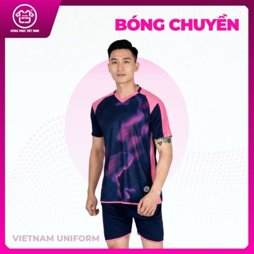 Bộ bóng chuyền in 3d xanh hồng