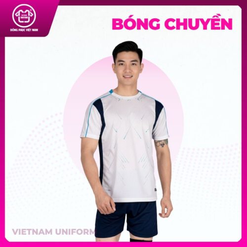 Bộ bóng chuyền trắng viền đen