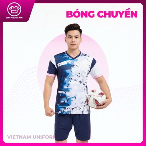 Bộ bóng chuyền in 3d Xanh trắng
