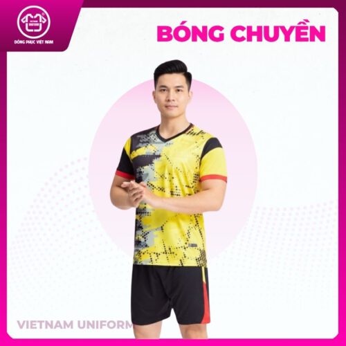 Bộ bóng chuyền in 3d vàng đen