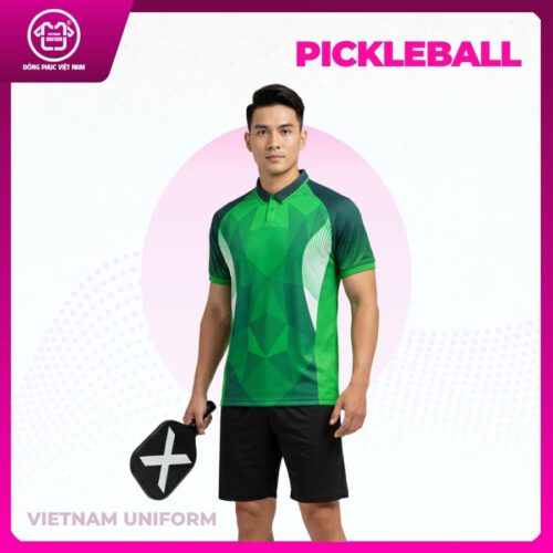 Bộ pickleball 3d mix xanh lá và trắng
