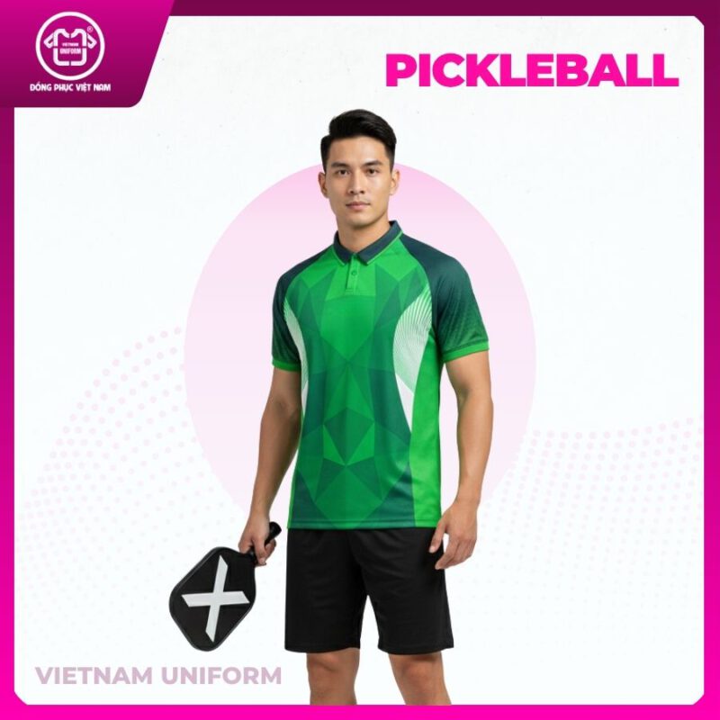 Bộ pickleball 3d mix xanh lá và trắng