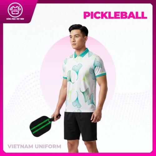 Bộ pickleball 3d trắng mix xanh lá