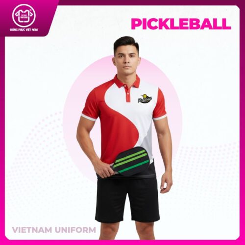 Bộ pickleball in 3d phối đỏ trắng