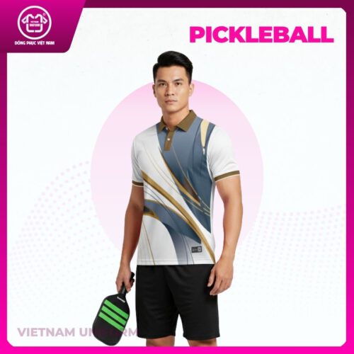 Bộ pickleball in 3d phối trắng xám