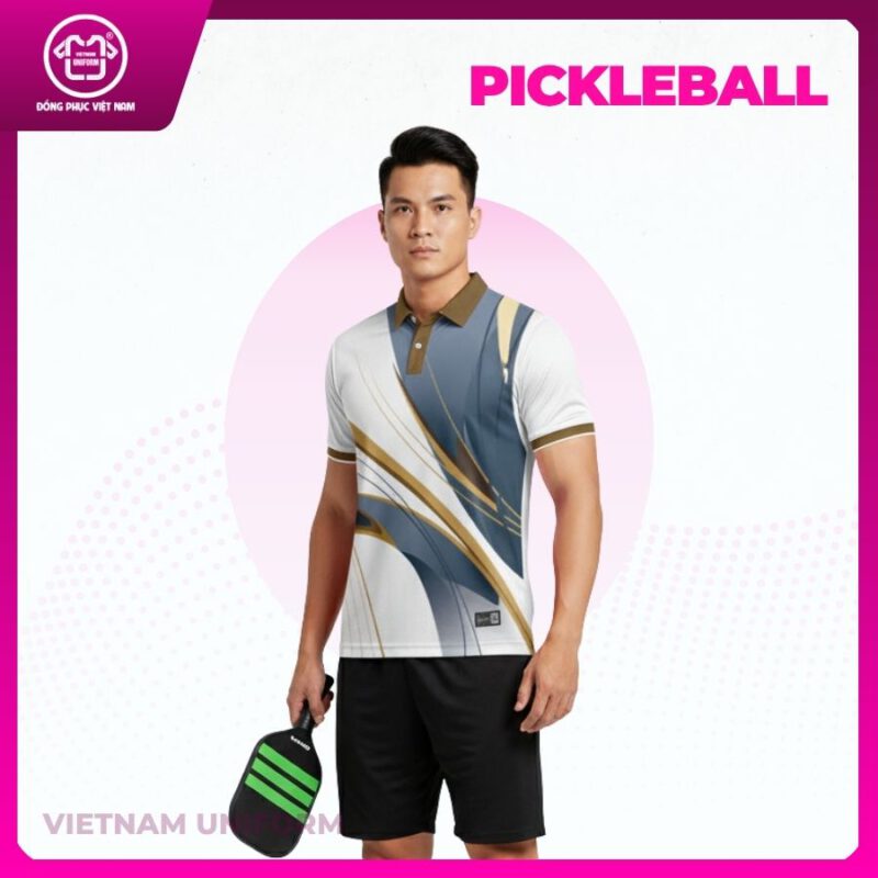 Bộ pickleball in 3d phối trắng xám