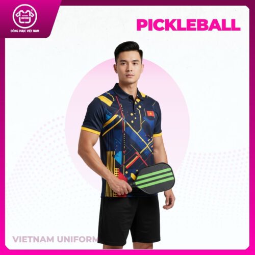 Bộ pickleball mix xanh đen 3d