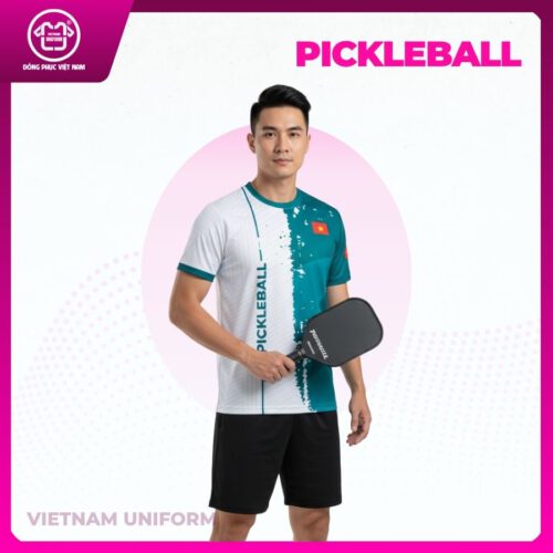 Bộ pickleball phối trắng xanh