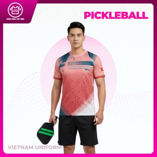Bộ pickleball 3d hồng phối trắng xanh