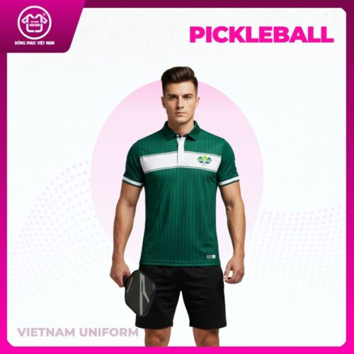 Bộ pickleball xanh lá mix trắng