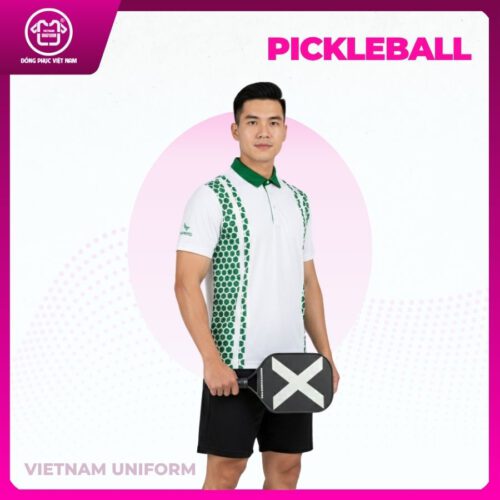 Bộ pickleball 3d mix trắng sọc xanh