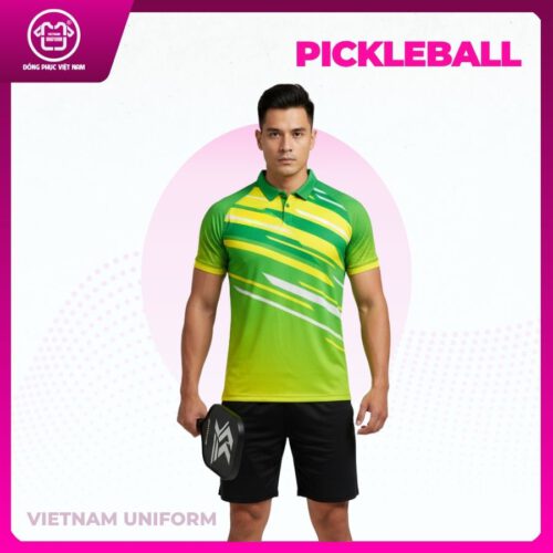 Bộ pickleball 3d mix xanh lá