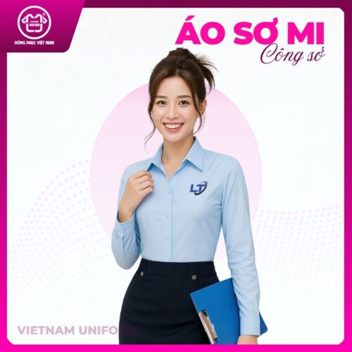 Sơ mi nữ xanh lam dài tay